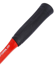 Craftsman hammer CMHT54177 handle, black grip with red shaft, close-up angle on white background.