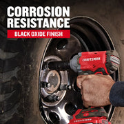 Photo of Craftsman graphic CMMT16061 showing a red tool used on a vehicle wheel, highlighting corrosion resistance.